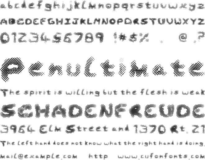 Optic font preview