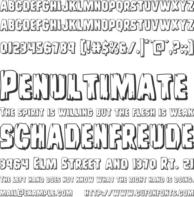 Leatherface 3D font preview