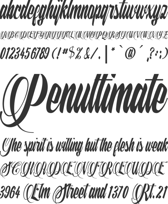 The Parthenon font preview