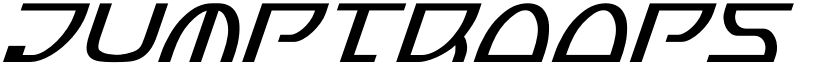 Jumptroops Condensed Italic Condensed Italic font
