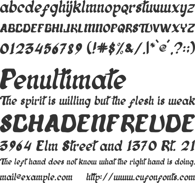 Alladhina font preview