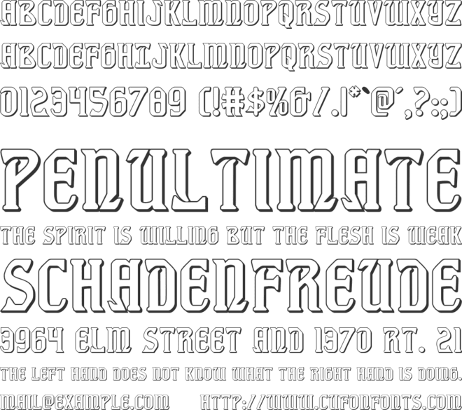 Fiddler's Cove 3D font preview