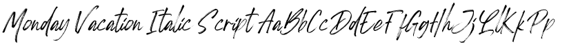Monday Vacation Italic Script font