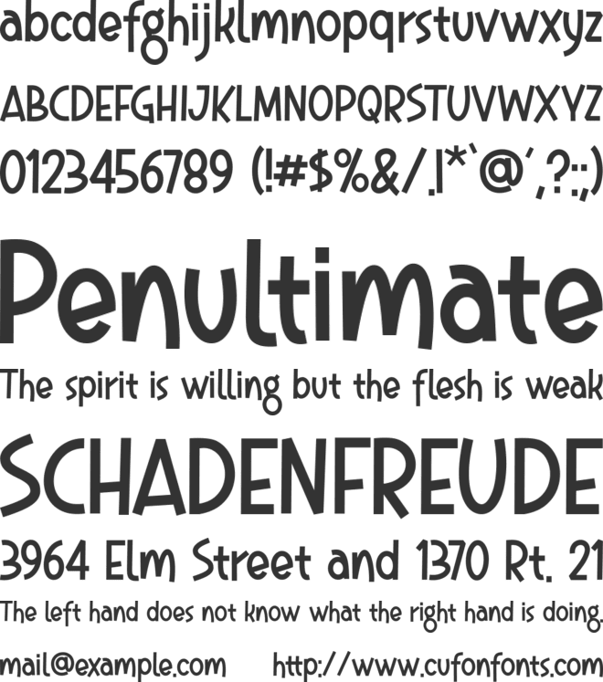 Moomycraft font preview