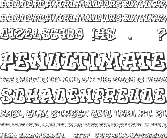 Whole trains font preview