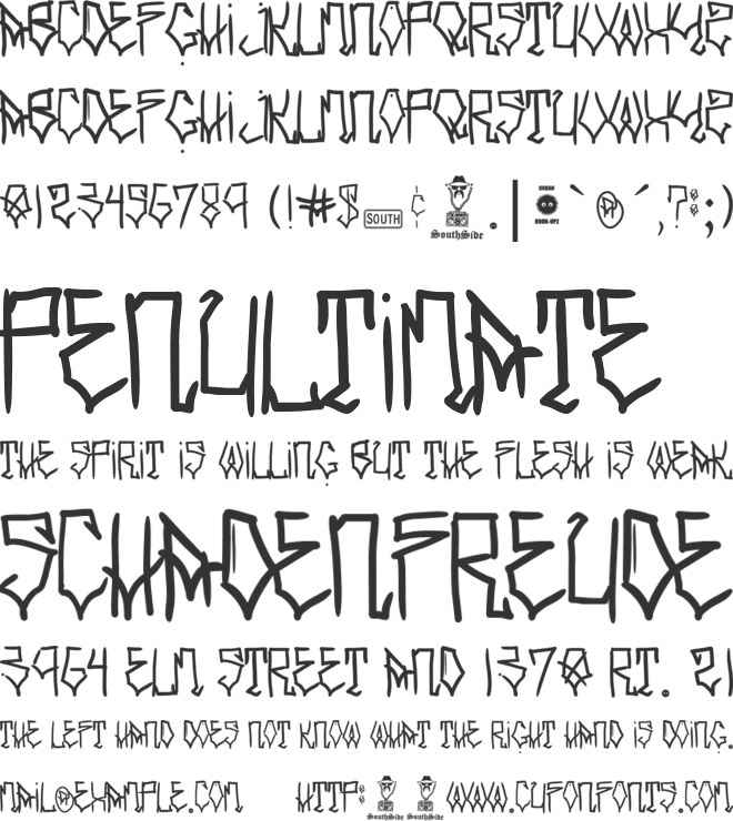 SOUTHSIDE font preview