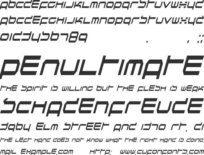 Quickness font preview