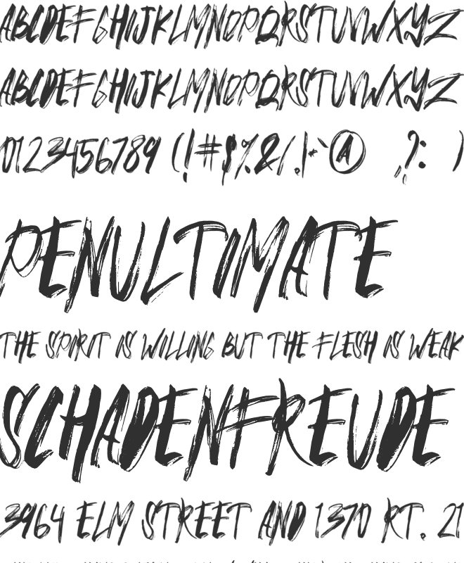 BRUSHY font preview
