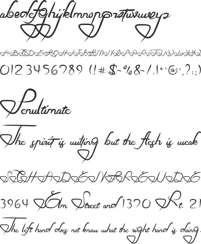 Love In You font preview