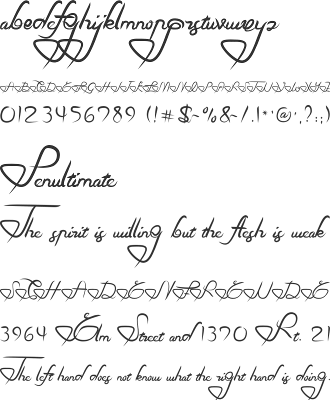 Love In You font preview