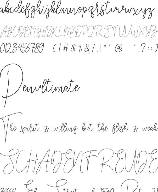 Jenilla font preview