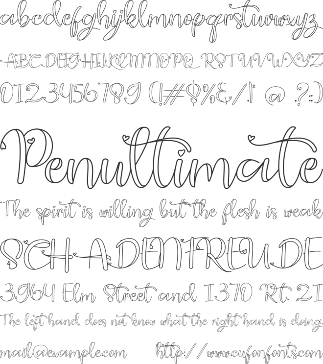 guidelovely font preview