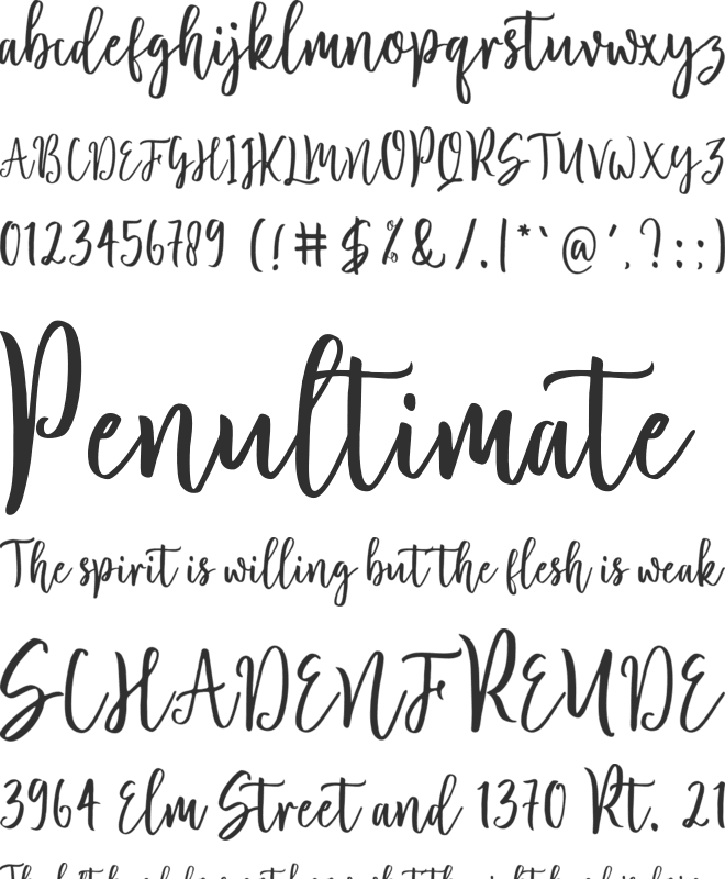 Blossomed font preview