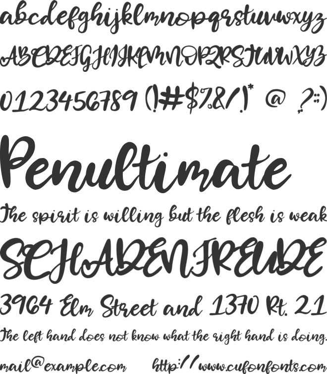 Pulang Malam font preview