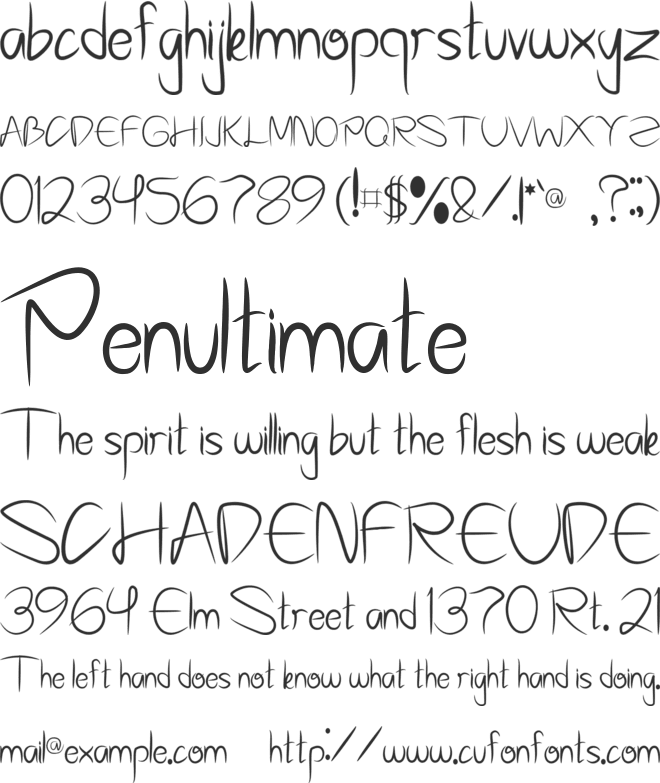 Moon font preview