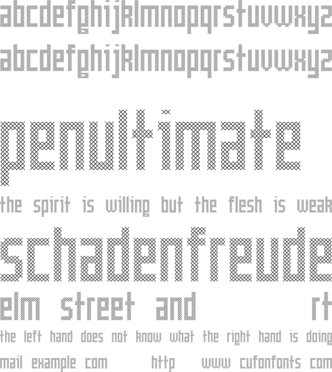 Cross font preview