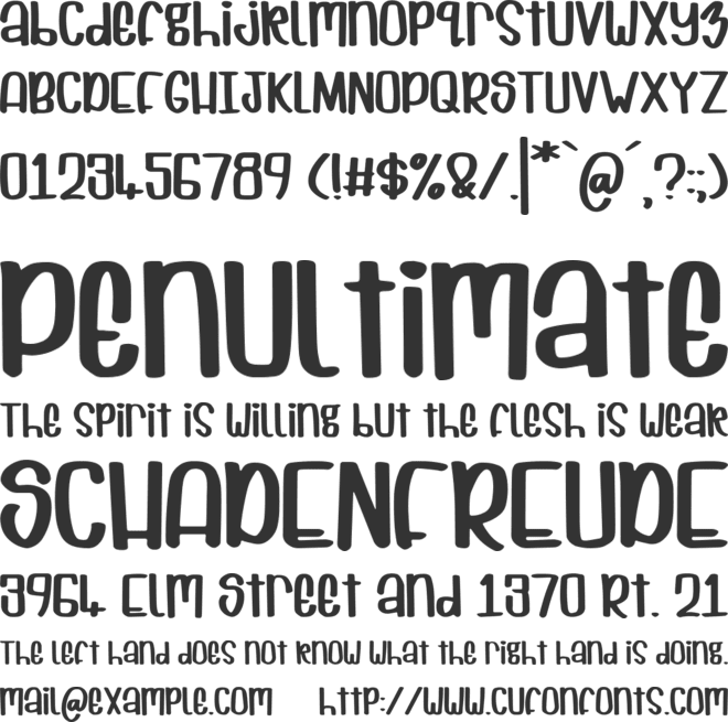 Cuppycake font preview