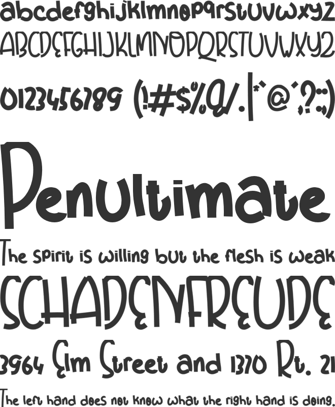 Dream School font preview