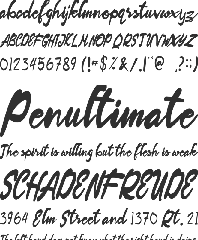 The SimpleHappiness font preview