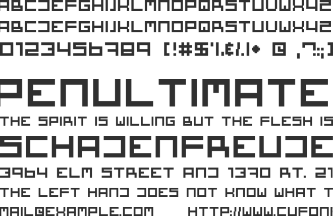 Square One font preview
