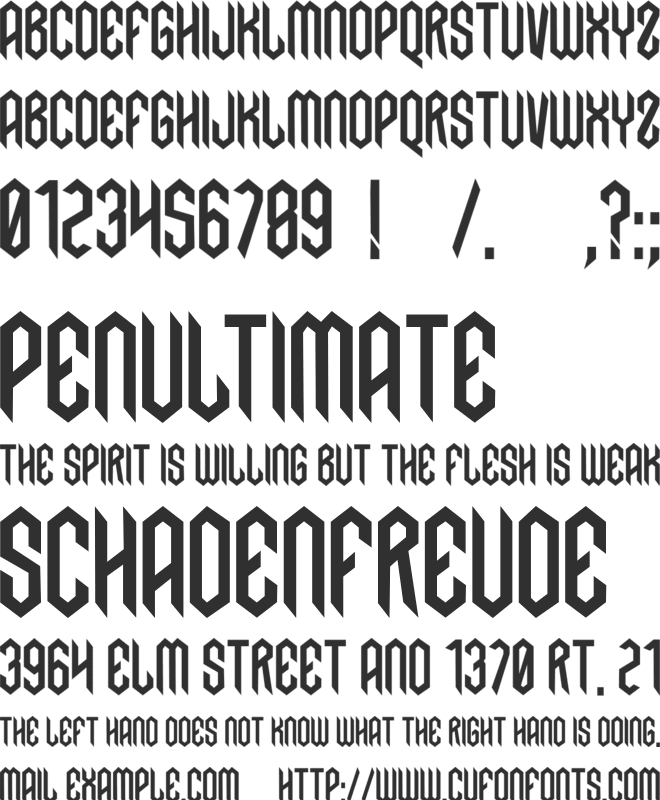 Inthedark font preview