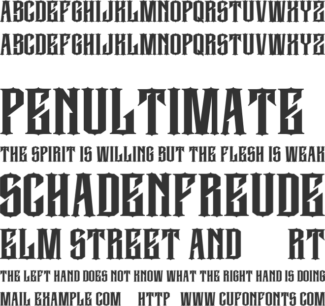 Reaverockfree font preview