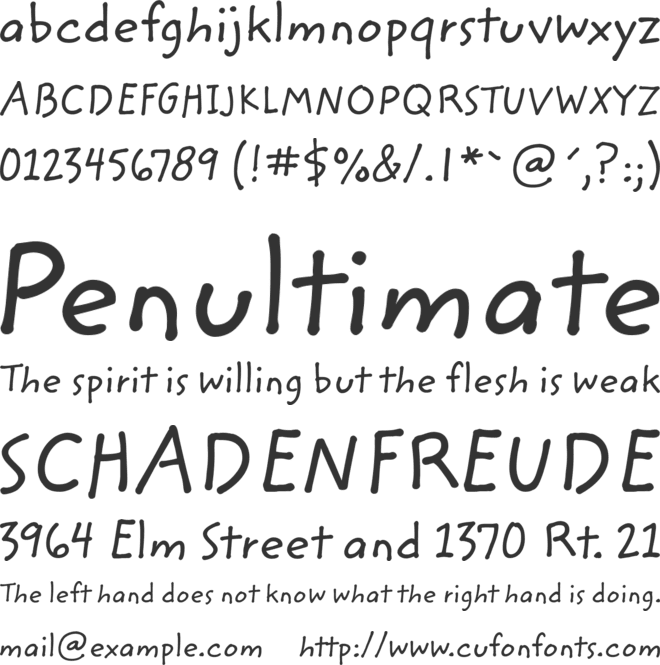 ITC Zemke Hand Com font preview