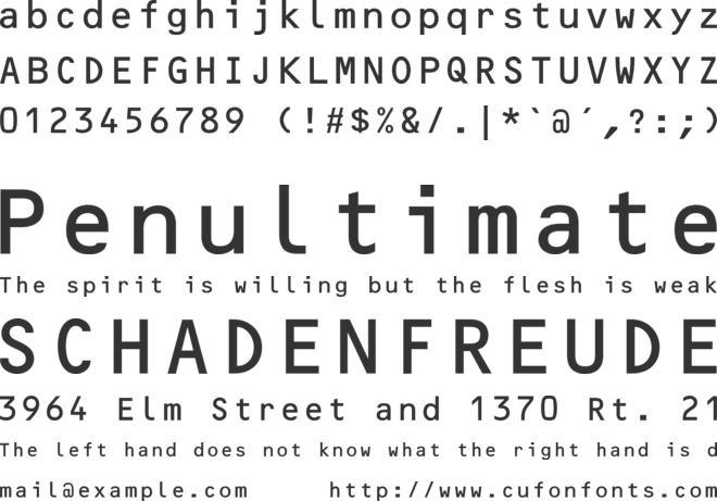 OCR B Pro font preview