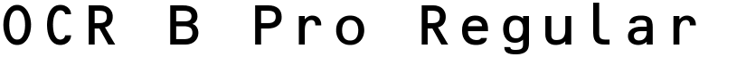 OCR B Pro Regular font
