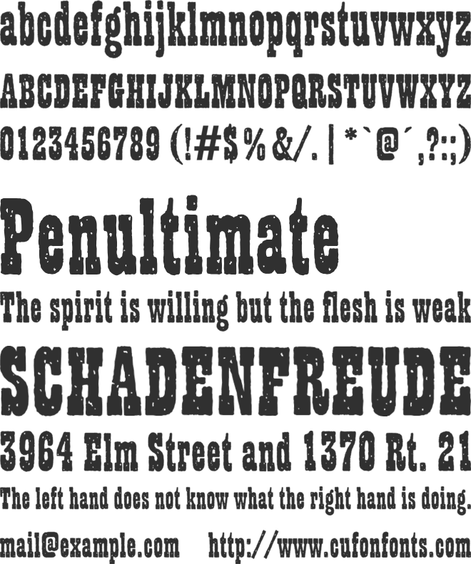 Wanted Com font preview