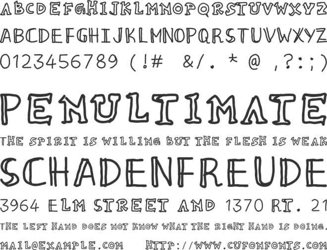 Frikophobia font preview