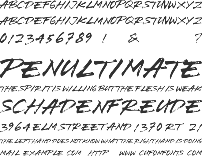 Brush Wedco font preview
