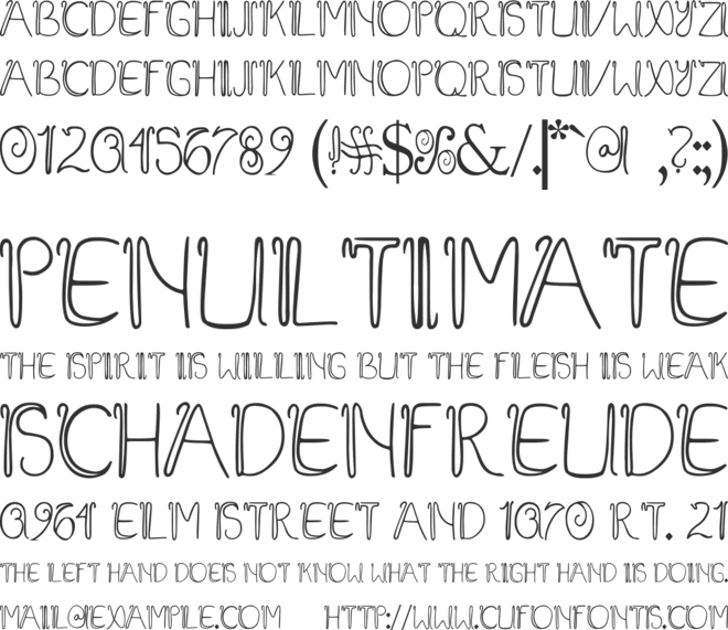 Baliline font preview
