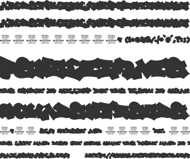 Spoken BG PERSONAL USE ONLY font preview