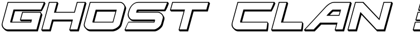 Ghost Clan 3D Italic Italic font