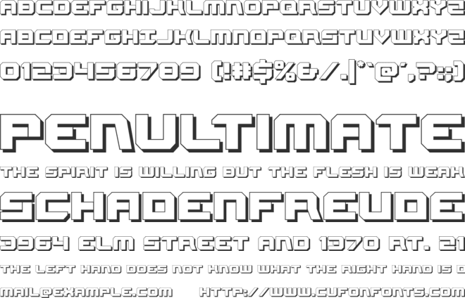 Gearhead 3D font preview