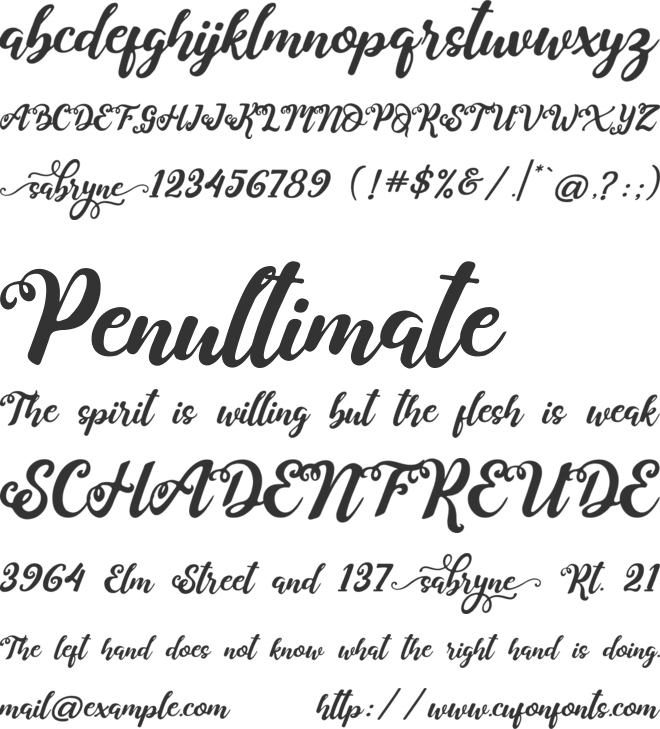 Sabryne font preview