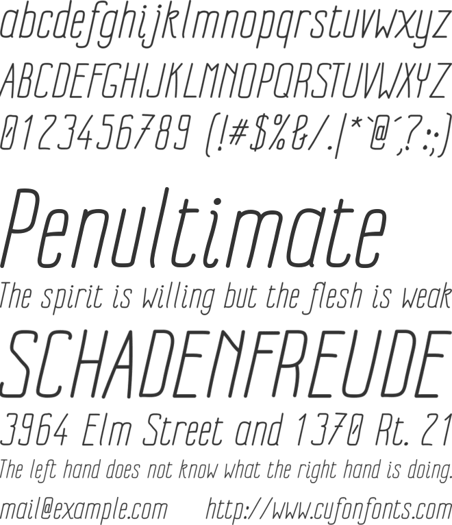 Impreciso font preview