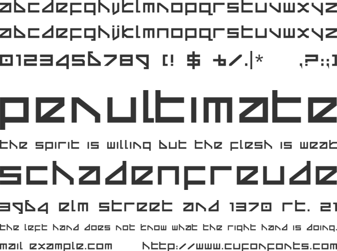 Delta Ray font preview