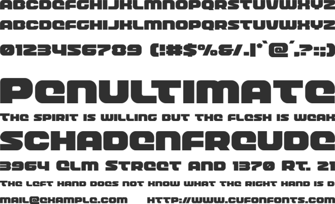 Front Runner font preview