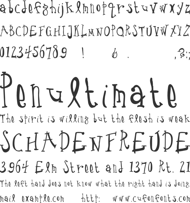 Crude Drawn Type font preview