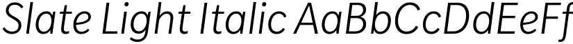 Slate Light Italic font