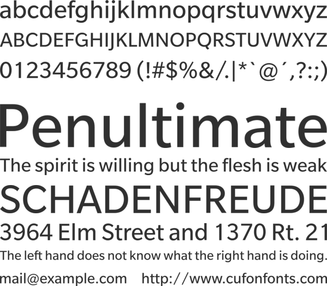 Slate font preview