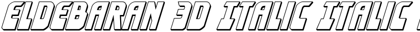Eldebaran 3D Italic Italic font