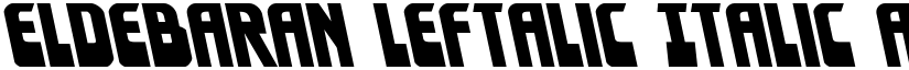 Eldebaran Leftalic Italic font