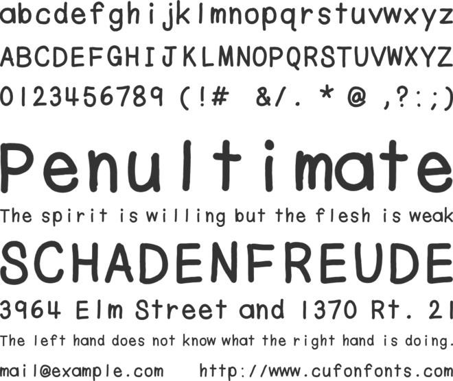 Andrea marker font preview