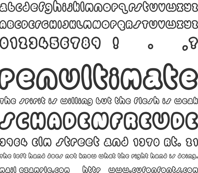 Candy coloured clown font preview