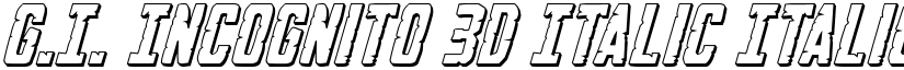 G.I. Incognito 3D Italic Italic font
