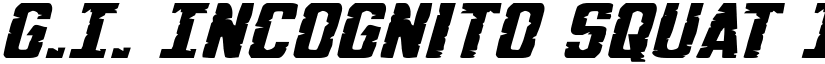 G.I. Incognito Squat Italic Italic font