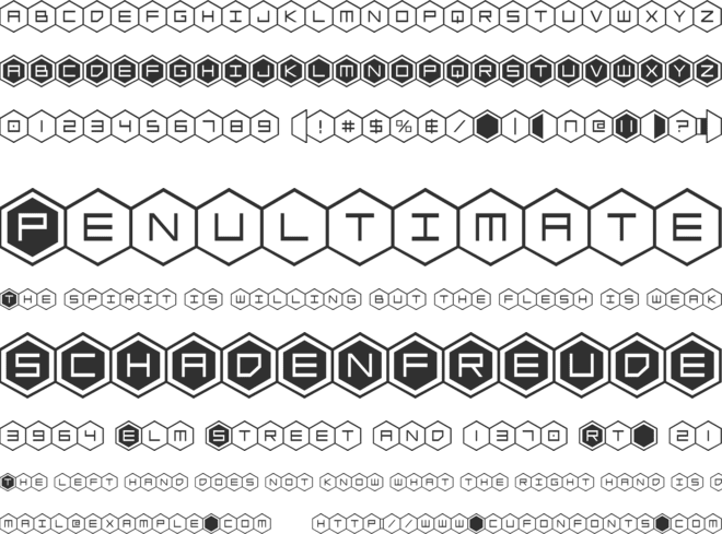 HEX:gon font preview